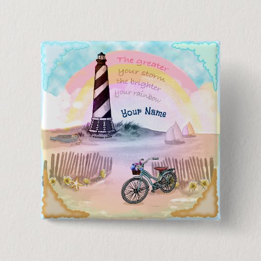 Bike Stormy Lighthouse Button (Vorderseite)