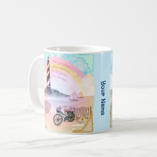 Bike Stormy Lighthouse Kaffeetasse (Vorderseite Links)