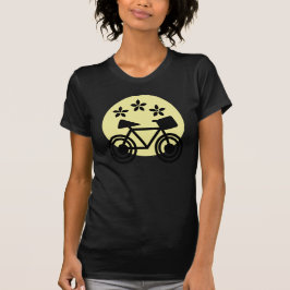 Bike Sunset and Daisy Flower Garden Illustration T-Shirt