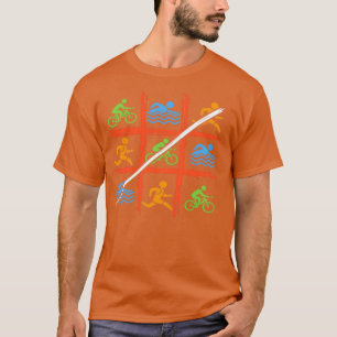 Bike Swim Run Tic Tac Toe T-Shirt
