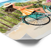 Bike: The Beach Wasserfarbe Poster (Ecke)