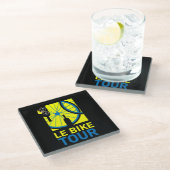 Bike Touring Art Glasuntersetzer (Schrägansicht)