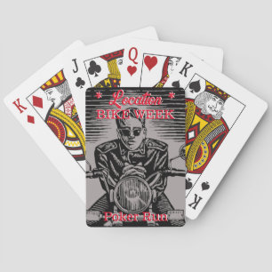 Bike Week Poker Run anpassbares Stadt Vintage-Look Spielkarten