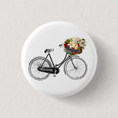 Bike with Basket full of Flowers Button (Vorderseite)