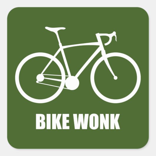 Bike Wonk Quadratischer Aufkleber (Vorderseite)