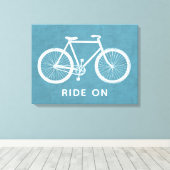 Bike Zitat Türkis blaue Kunst Canvas Print Leinwanddruck (Insitu (Holzboden))