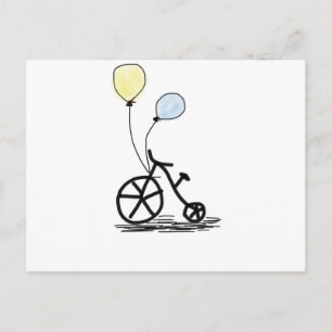 Bikeballon Party personalisieren Jubiläum Einladungspostkarte