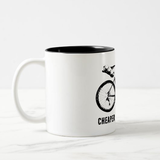 Bikepack, billiger als Therapie Zweifarbige Tasse (Links)