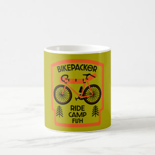 Bikepackerfisch und Campingplatz Kaffeetasse