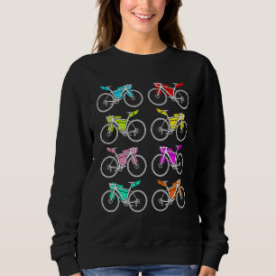 Bikepacking Bike Muster farbenfroh Sweatshirt