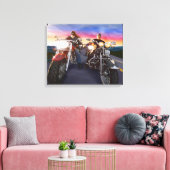 Biker 1 überzogene Canvas Leinwanddruck (Insitu (Wohnzimmer))