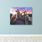 Biker 1 überzogene Canvas Leinwanddruck (Insitu (Holzboden))