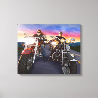 Biker 1 überzogene Canvas Leinwanddruck