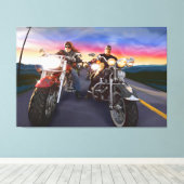 Biker 1 überzogene Canvas Leinwanddruck (Insitu (Holzboden))