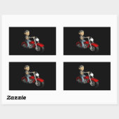 Biker 9 rechteckiger aufkleber (Blatt)