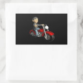 Biker 9 rechteckiger aufkleber (Tasche)