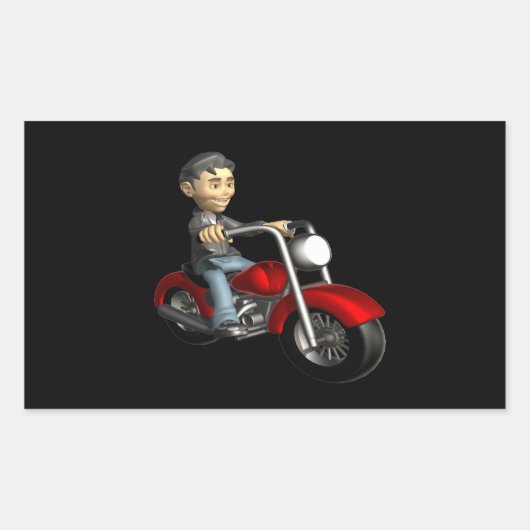 Biker 9 rechteckiger aufkleber (Vorderseite)