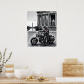 Biker am Lincoln Memorial Washington Monument  Poster (Küche)