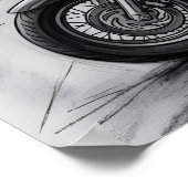 Biker at Lincoln Memorial Washington Monument Poster (Ecke)