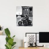 Biker at Lincoln Memorial Washington Monument Poster (Heimbüro)