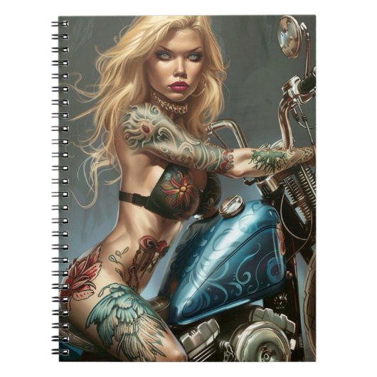 Biker Babe10 Notizblock (Vorderseite)