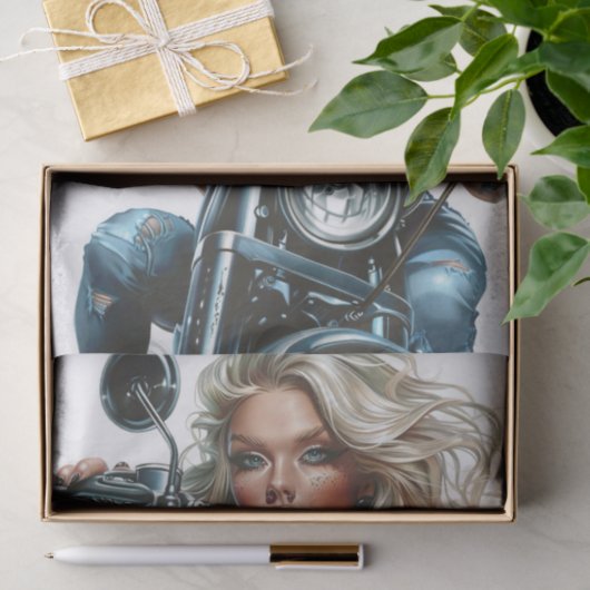 Biker Babe14 Seidenpapier (Geschenk)