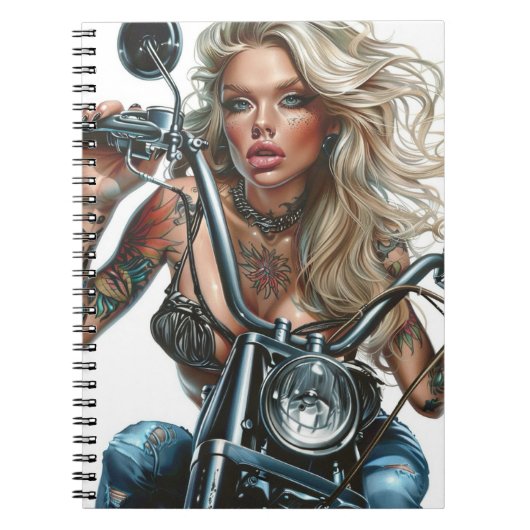 Biker Babe15 Notizblock (Vorderseite)