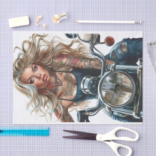 Biker Babe15 Seidenpapier (Handwerk)