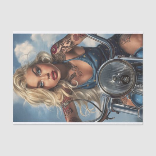Biker Babe2 Seidenpapier (Vorderseite)