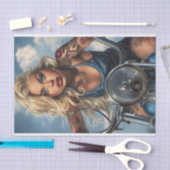 Biker Babe2 Seidenpapier (Handwerk)