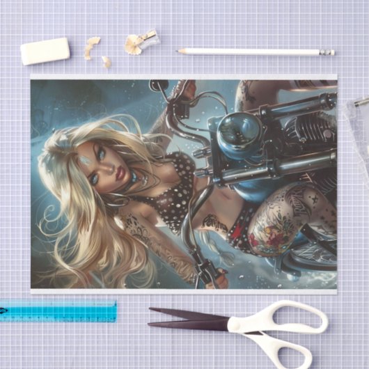 Biker Babe5 Seidenpapier (Handwerk)