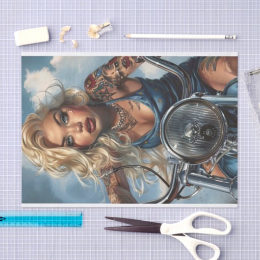 Biker Babe6 Seidenpapier (Handwerk)