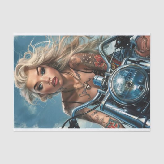 Biker Babe8 Seidenpapier (Vorderseite)