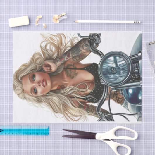 Biker Babe9 Seidenpapier (Handwerk)