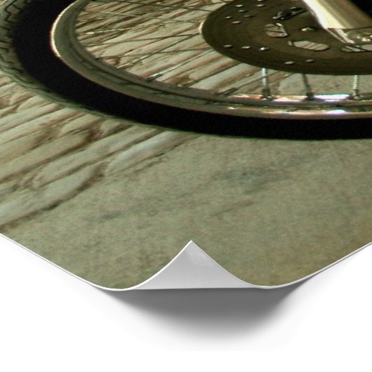 Biker Babe auf einem Hawg - Poster (Ecke)