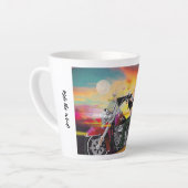 Biker Babe Fantasy Motorrad Latte Cup Milchtasse (Linke Ecke)