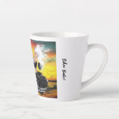 Biker Babe Fantasy Motorrad Latte Cup Milchtasse (Rechts)