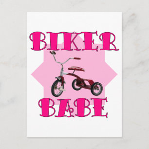 Biker Babe /pink Postkarte