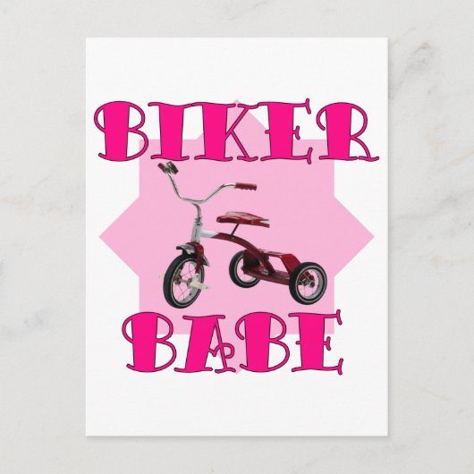 Biker Babe /pink Postkarte (Vorderseite)