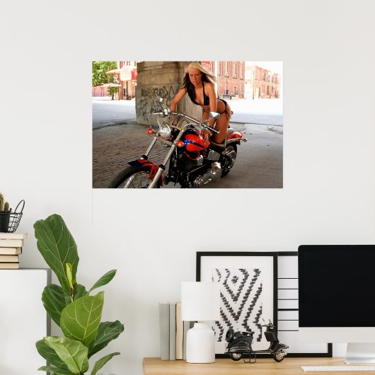 Biker Babe Poster (Heimbüro)