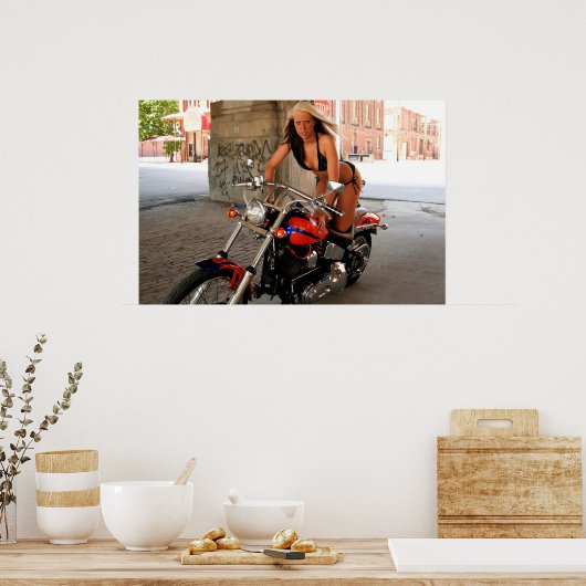 Biker Babe Poster (Küche)