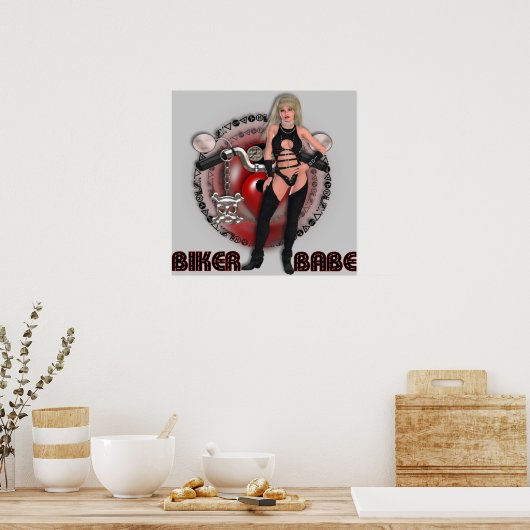 Biker Babe - Poster (Küche)