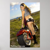Biker Babe Poster - Brünett Biker Babe (Vorne)