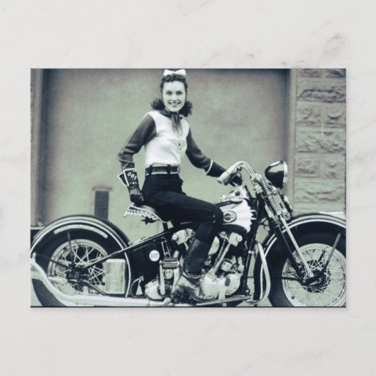 Biker Babe Postkarte (Vorderseite)