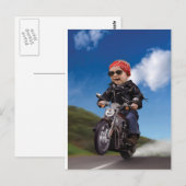 Biker Babe Postkarte (Vorne/Hinten)