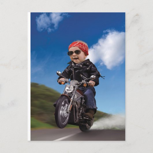 Biker Babe Postkarte (Vorderseite)