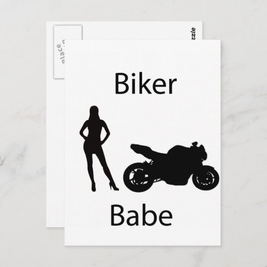 Biker Babe Postkarte (Vorne/Hinten)