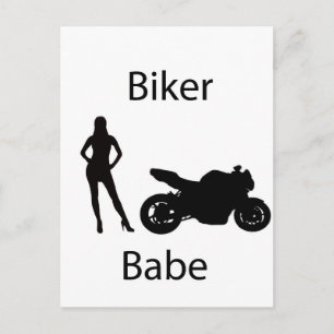 Biker Babe Postkarte