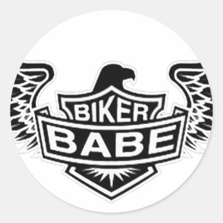 Biker Babe Runder Aufkleber