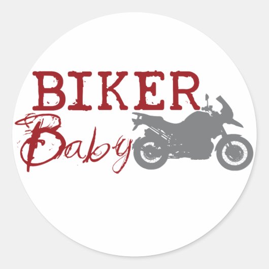 Biker Baby Runder Aufkleber (Vorderseite)